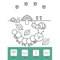 Malebog med dyrene i haven m. klistermrker 2-4 r